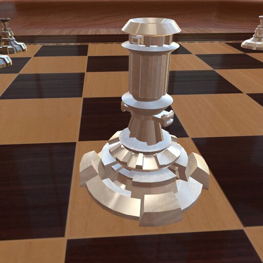 Sci-fi chess game setup